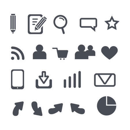 Web design Icon set on white background vector illustrationのイラスト素材