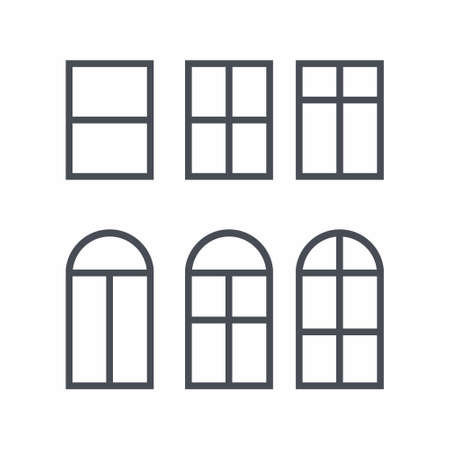 Window Icon set on white background illustrationのイラスト素材