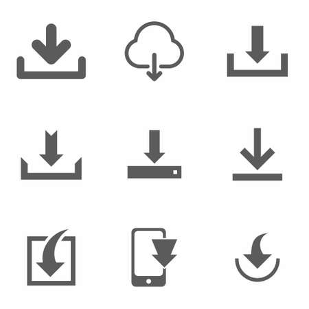 Download Icon set on white background vector illustrationのイラスト素材