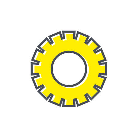 Gear Icon on white background vector illustrationのイラスト素材
