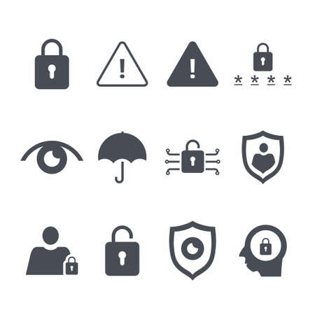 Security Icon Set on white background vector illustrationのイラスト素材