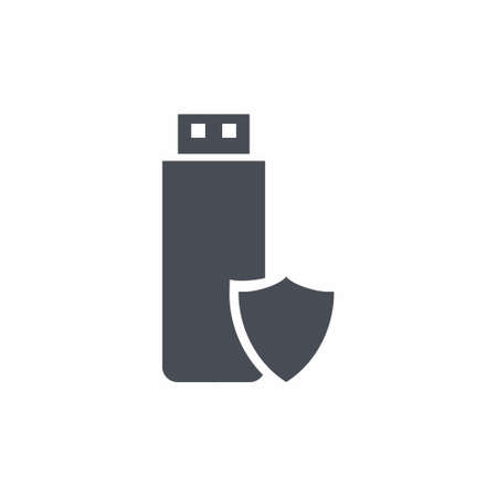 USB Flash Drive Icon on white background vector illustrationのイラスト素材