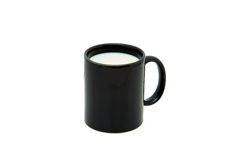 Cup of milk isolated on a white background.の写真素材