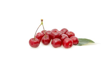 Cherry isolated on a whiteground. Freshness and vitamins.の写真素材