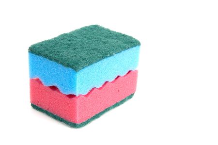 Kitchen sponges isolated on a white background.の写真素材