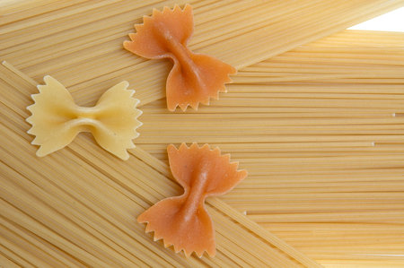 Pasta and spaghetti backgroundの写真素材