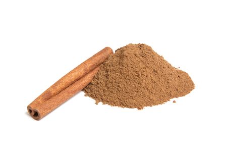  Powder of cinnamon isolated on white background.の写真素材