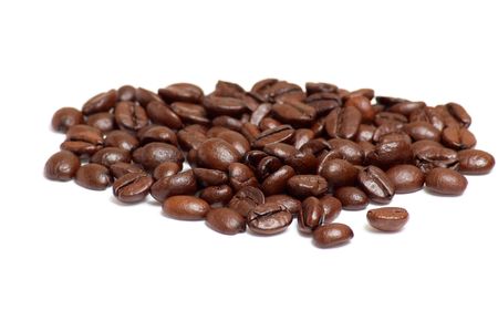 Aroma of coffee beans isolated on a white background.の写真素材