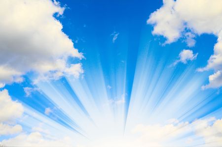 Sunrise and beautiful blue sky with clouds .の写真素材