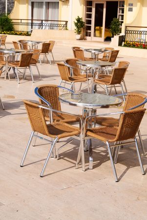 Moder furniture of cafe  at the resort.の写真素材