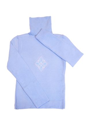 Blue winter sweater isolated on a white background.の写真素材