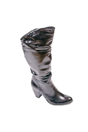 Modern, splendid black boot isolated on a white background.の写真素材
