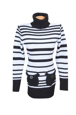 Blue cardigan with pockets isolated on a white background.の写真素材