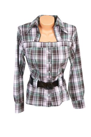 Stylish grey blouse isolated on a white background.の写真素材