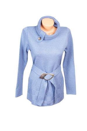 Wonderful blue tunic isolated on a white background.の写真素材