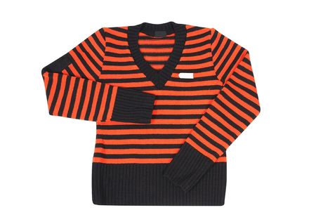 Modern brown-black feminine sweater isolated on a white backgroundの写真素材