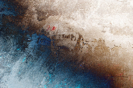 Old,grungy grey-blue wall can be used as backgroundの写真素材