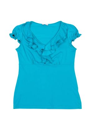 Turquoise  tunic isolated on a white background.の写真素材