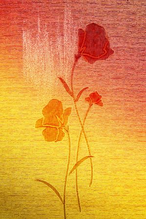 Classy,gentle poppies on the wonderful canvas background.の写真素材