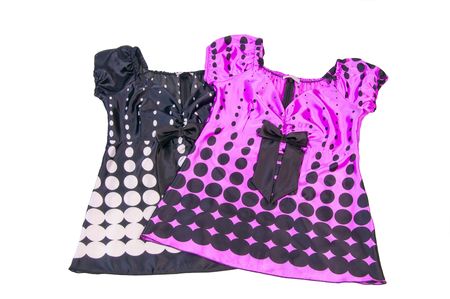 Two chic pink tunic isolated on a white background.の写真素材