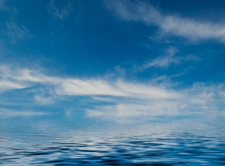 Fantastic image of blue sky and ocean.の写真素材