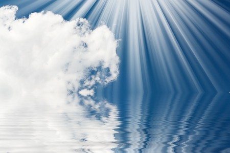 Wonderful ocean and sun by evening.の写真素材