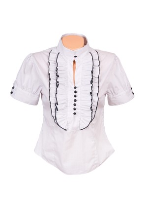 Stylish white blouse isolated on a white background.の写真素材