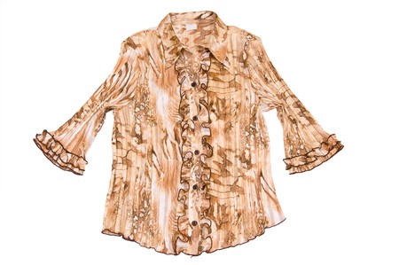 Chic brown blouse isolated on a white background.の写真素材