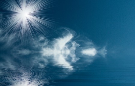 Unusually sun and fantastic ocean by evening.の写真素材