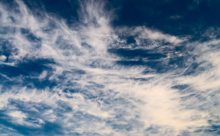 Serenity blue sky with clouds.