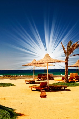 Beautiful tropical beach in the Egypt.の写真素材