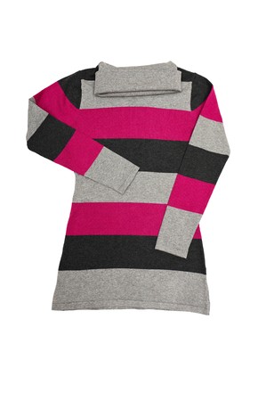 Chic striped tunic isolated on a white background.の写真素材