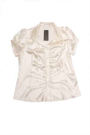 Wonderful grey shimmering blouse isolated on a white background.の写真素材