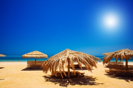 Wonderful solar beach in the Egypt の写真素材
