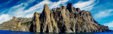 Panoramic view  Karadag rocks  Koktebel  Crimea の写真素材