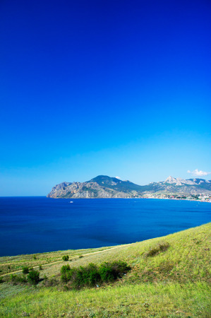 Fantastic hills,bay and mountains.の写真素材