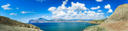 Amazing crimean mountains and bay by summertime.Koktebel.の写真素材