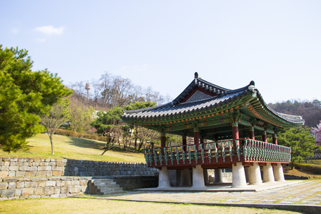 korean house in springの写真素材