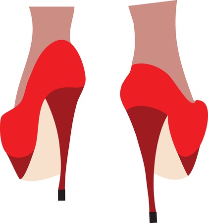 Female legs in fashion high heel shoes. Vector illustration.のイラスト素材