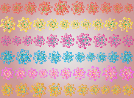 Vector seamless illustration - abctract gradirnt flower pattern.のイラスト素材