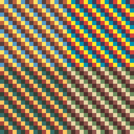 Set of 4 pixel patterns, background for a tile  Vector illlustration のイラスト素材