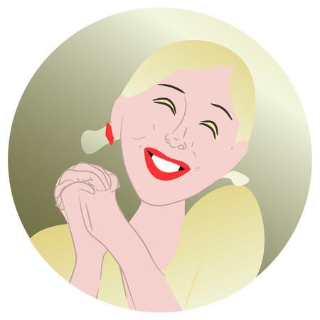 Vector illustration of smiling girl.のイラスト素材