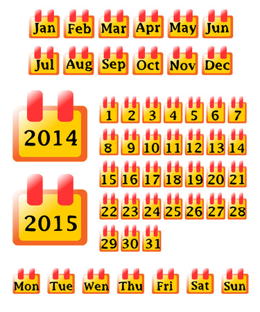 Set for calendar. Vector illustration.のイラスト素材