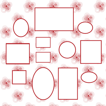 Picture's frames set on the spiral background, vector illustration.のイラスト素材