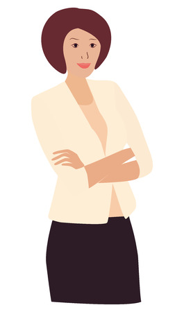Vector illustration of a successful business lady.のイラスト素材