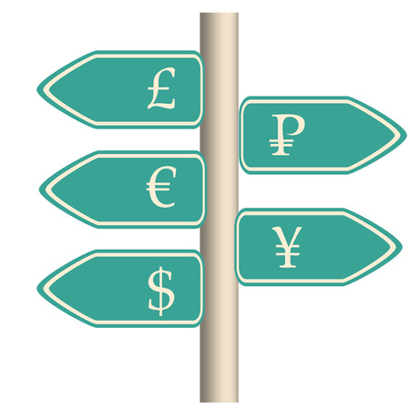 currency road sign, vector.のイラスト素材