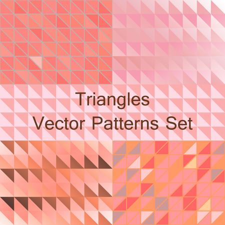 Seamless triangle patterns set, vector のイラスト素材
