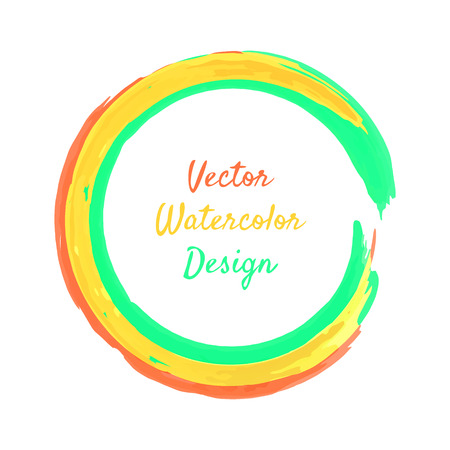 Bright aquarelle colors ring frame design. Vector illustration.のイラスト素材
