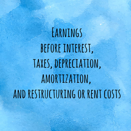 Word Cloud Concept for Earnings before interest, taxes, depreciation, amortization, and restructuring or rent costsのイラスト素材