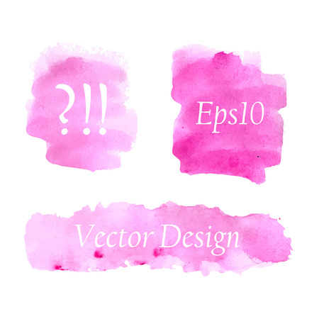 Pink watercolor set of web banner elements. Vector illustration.のイラスト素材